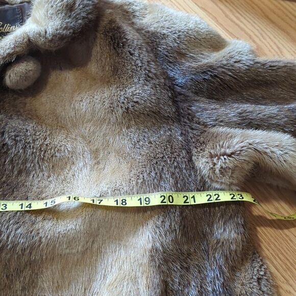 Sullivan Rollins Vintage Genuine Fur Collared Cape Style Coat Womens Size Medium - Picture 6 of 12